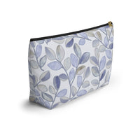 Cherry Plum Leaves Accessory Pouch w T-bottom in Blue